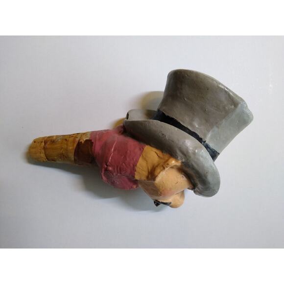 Swanky Bottle Stopper Drink Pourer Man Moving Eye Vintage Cork Base Barware - Picture 3 of 8